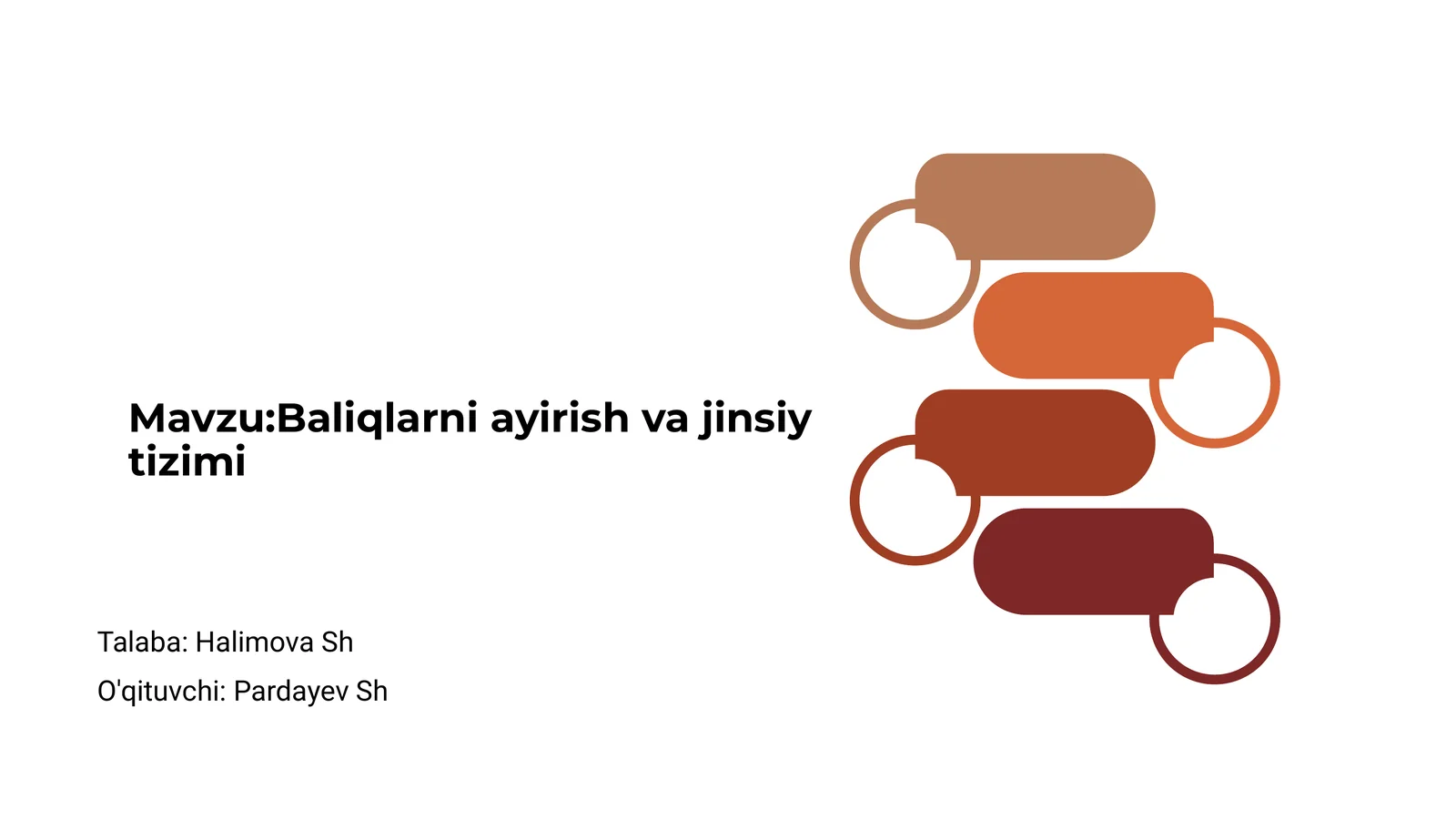 Baliqlarni ayirish va jinsiy tizimi