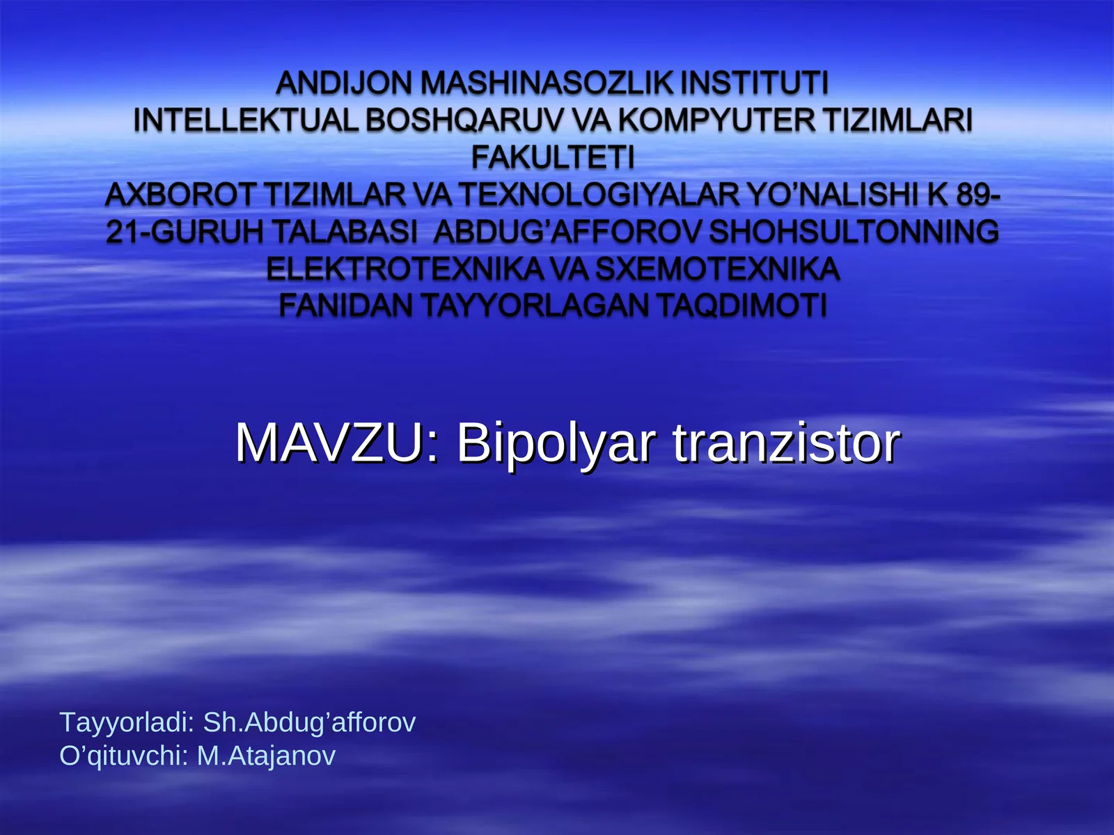 Bipolyar tranzistor