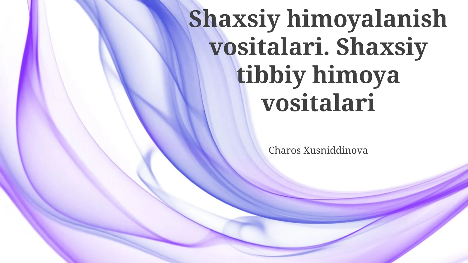 Shaxsiy himoyalanish vositalari. Shaxsiy tibbiy himoya vositalari