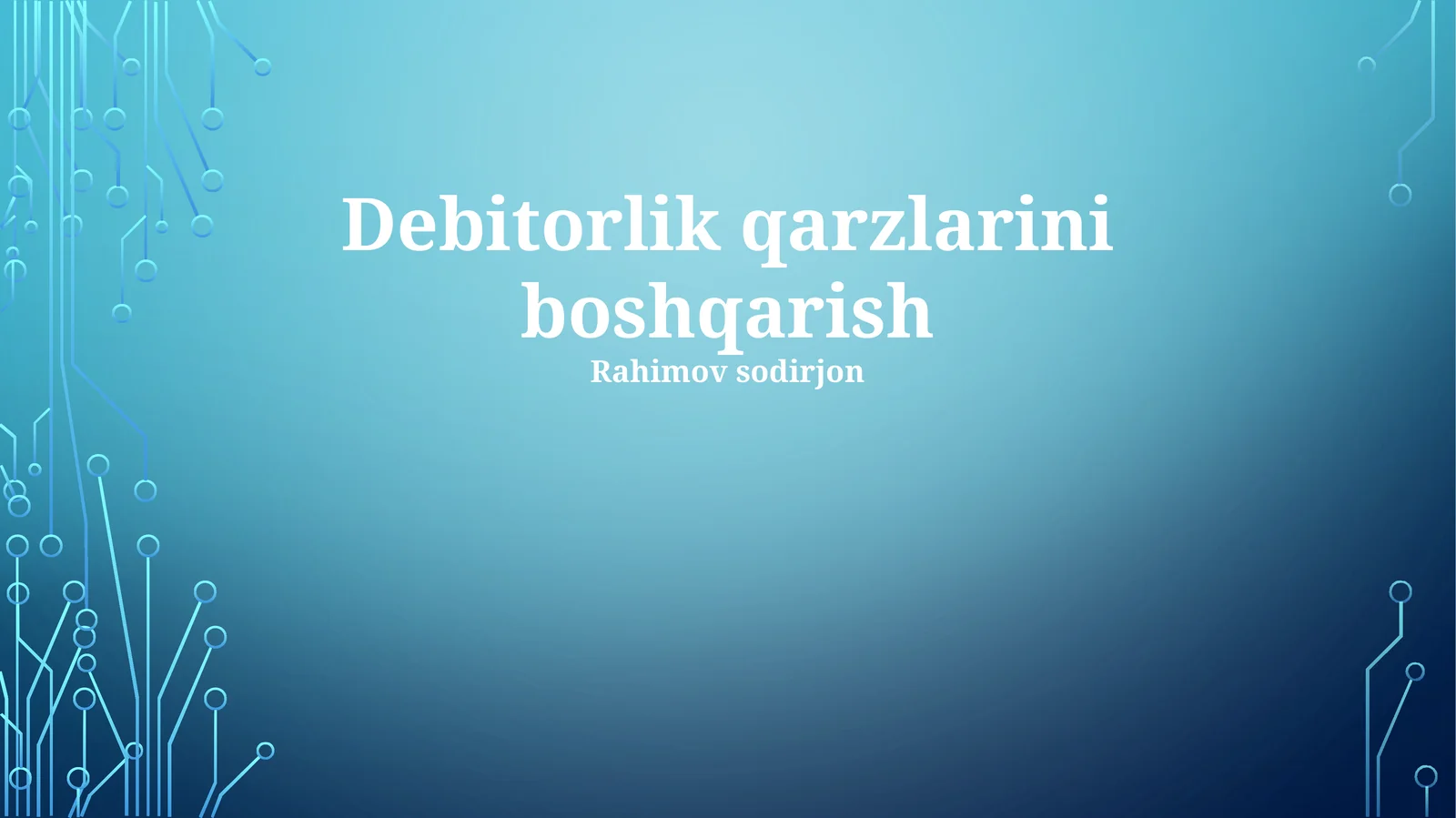 Debitorlik qarzlarini boshqarish