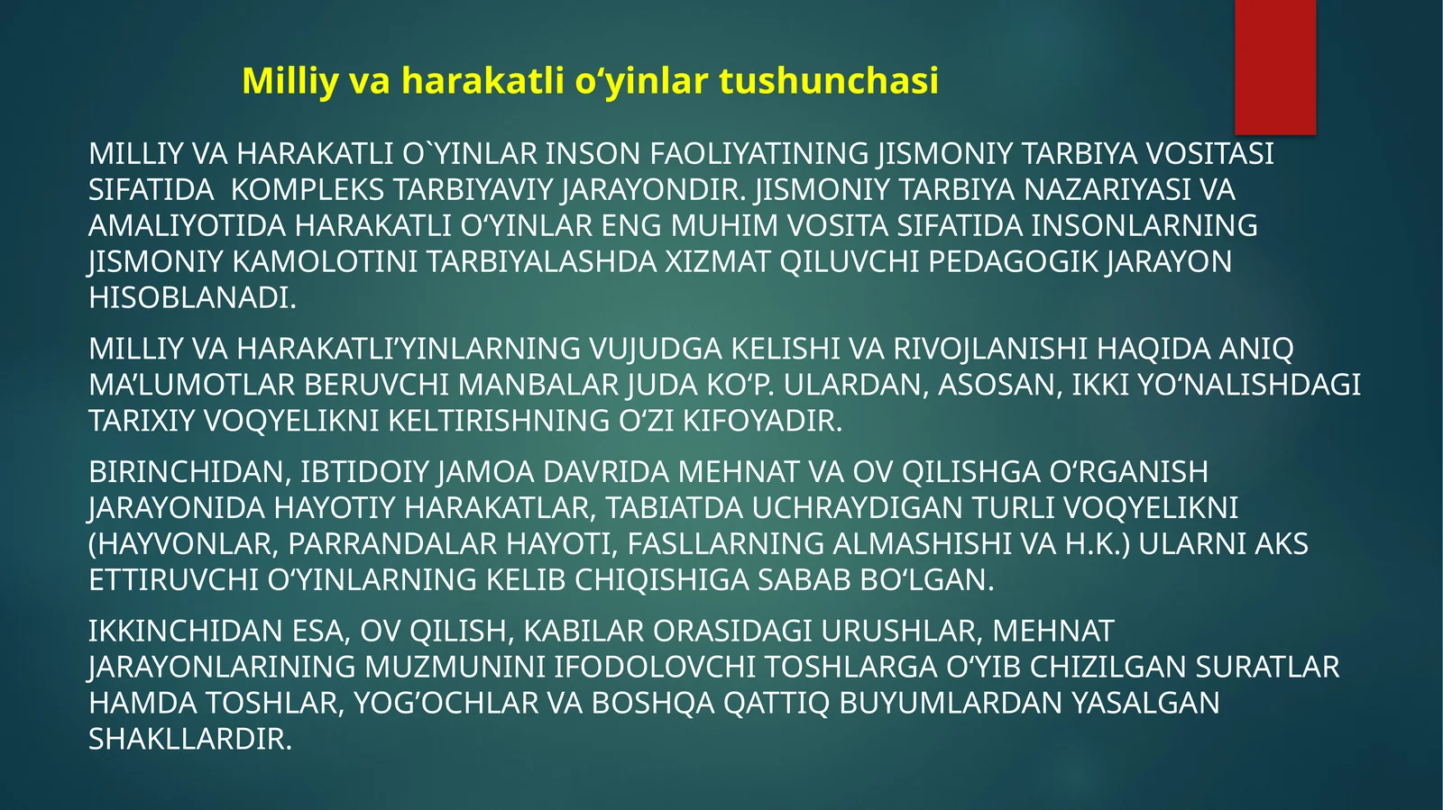 Milliyvaharakatlio'yinlar tushunchasi