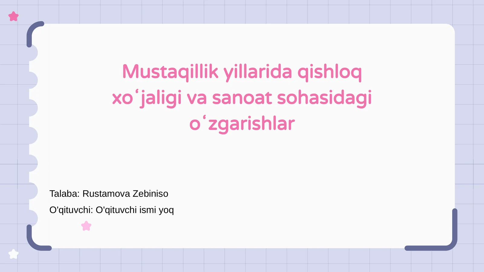 Mustaqillik yillarida qishloq xoʻjaligi va sanoat sohasidagi oʻzgarishlar