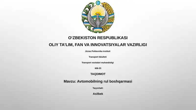 Avtomobilning rul boshqarmasi