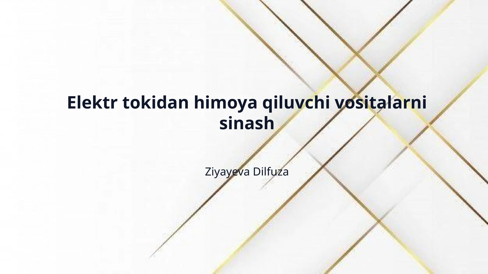 Elektr tokidan himoya qiluvchi vositalarni sinash