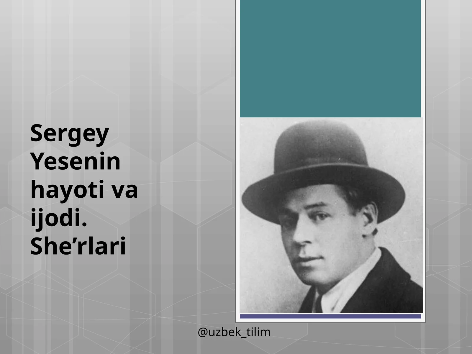 Sergey Yeseninhayotivaijodi.She’rlari
