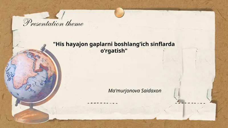 His-hayajon gaplarini boshlang'ich sinflarda o'rgatish