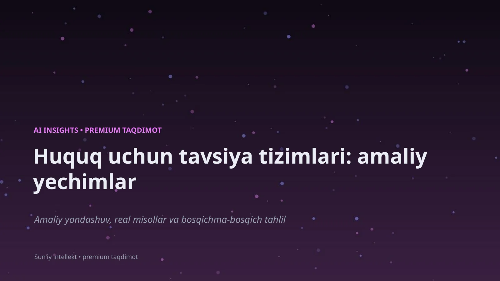 Sun'iy intellekt • premium taqdimot