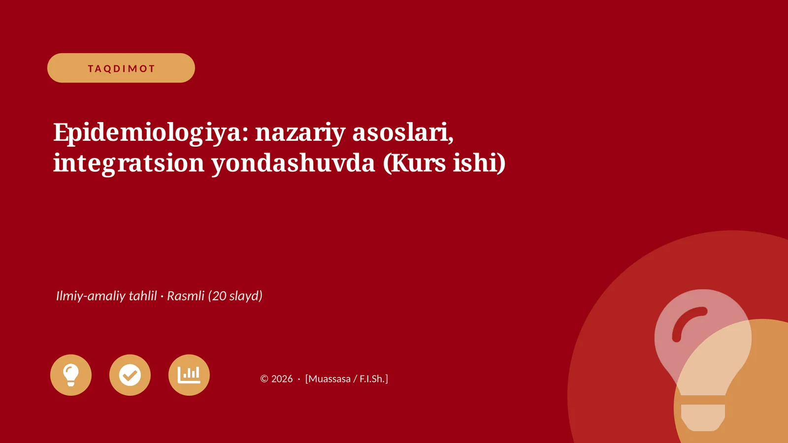 Epidemiologiya: nazariy asoslari, integratsion yondashuvda (Kurs ishi)