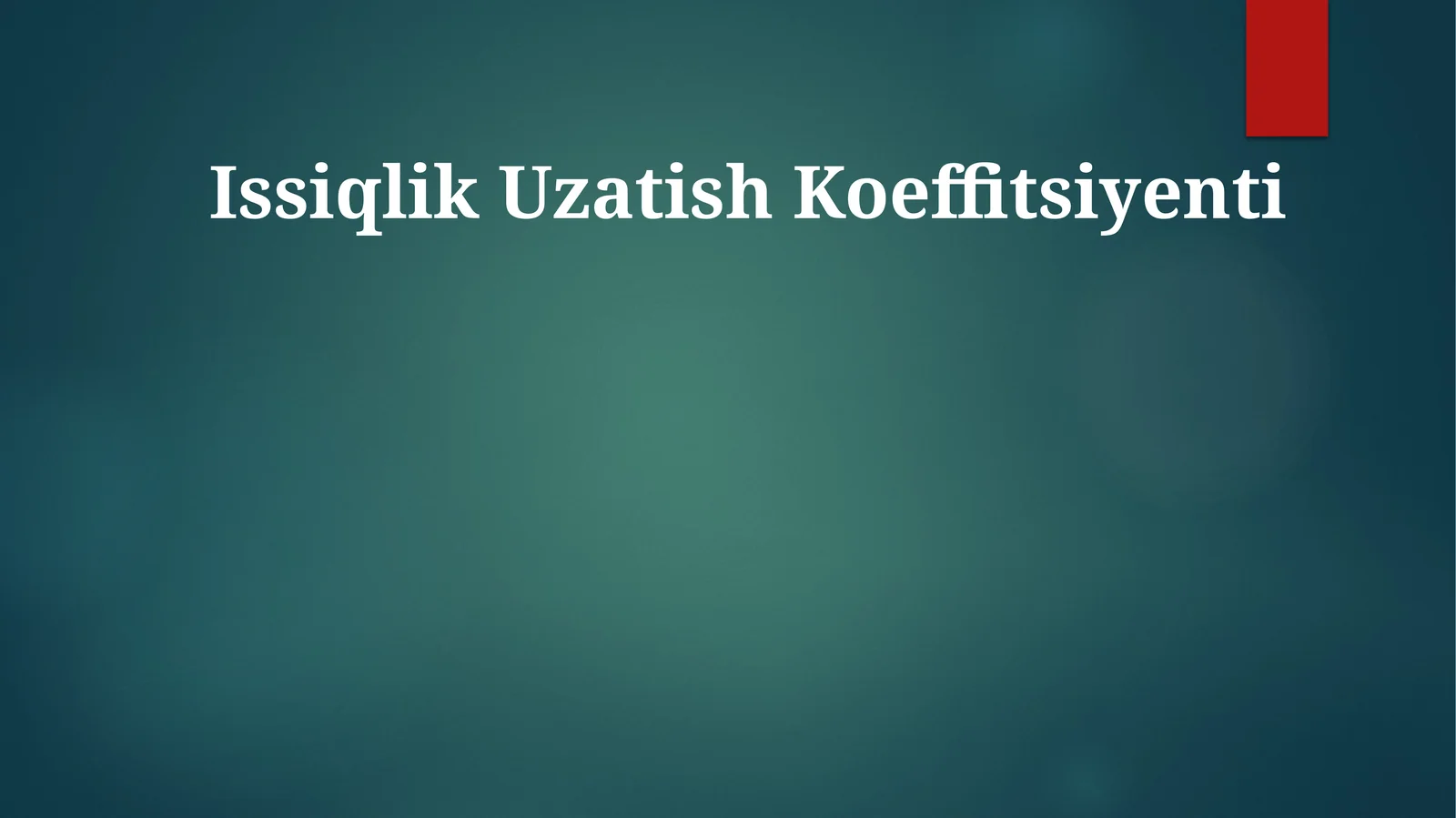 Issiqlik Uzatish Koeffitsiyenti
