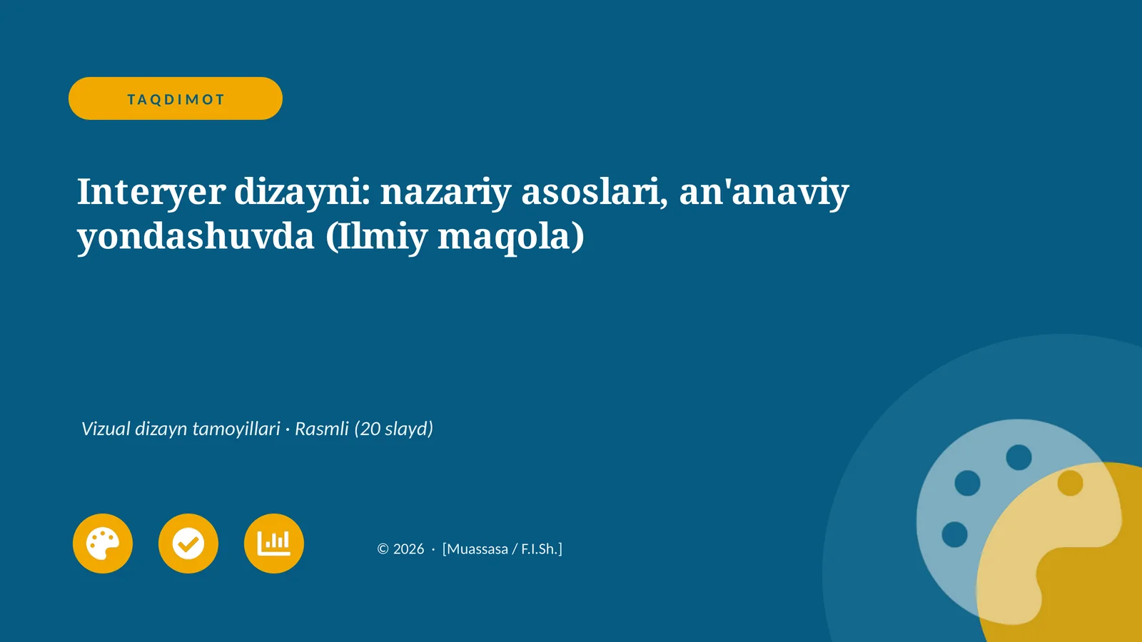 Interyer dizayni: nazariy asoslari, an'anaviy yondashuvda (Ilmiy maqola)