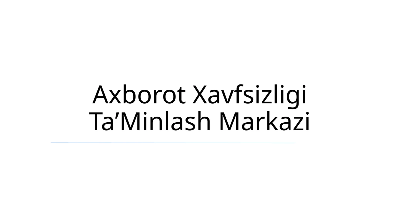 Axborot Xavfsizligi TaʼMinlash Markazi