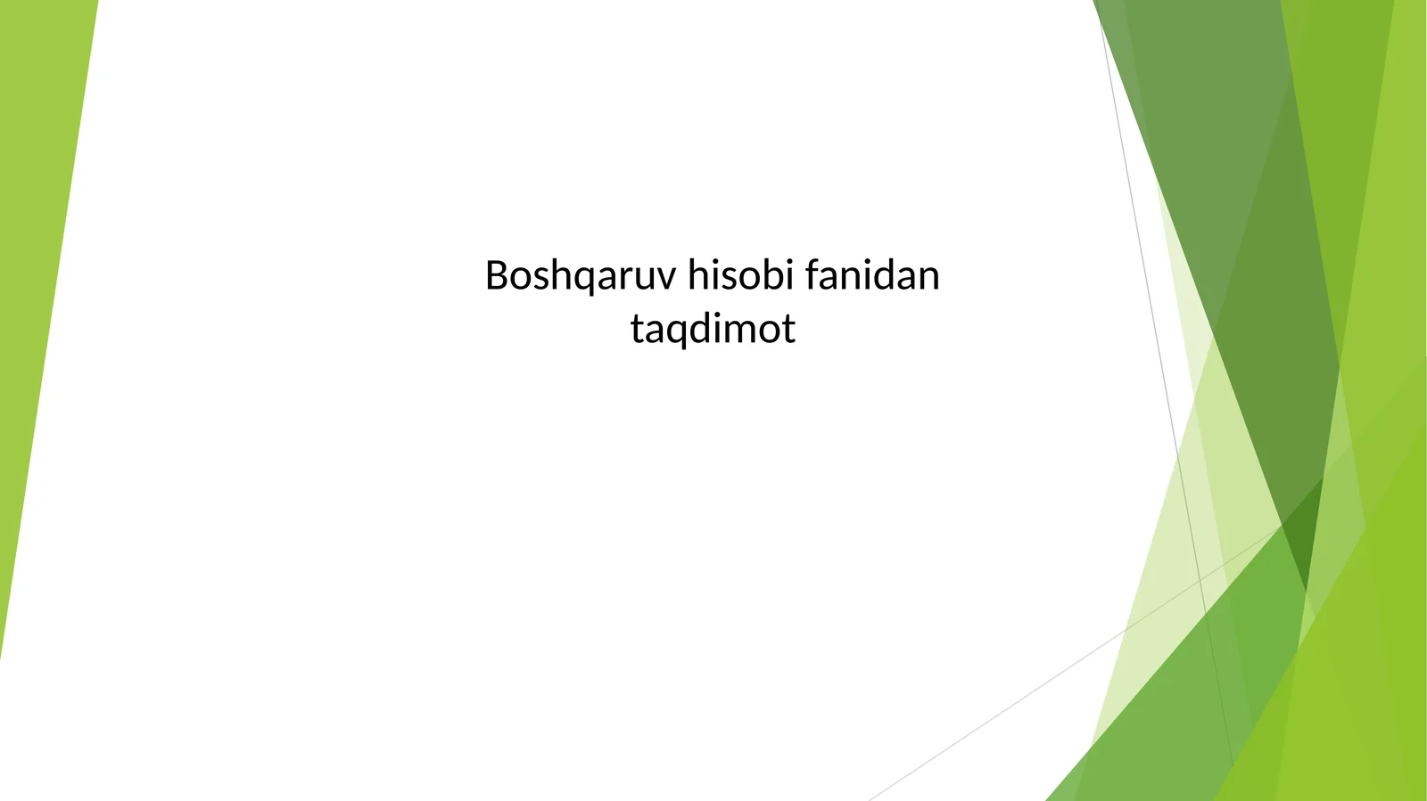 Boshkaruv xisobining funksiyalari