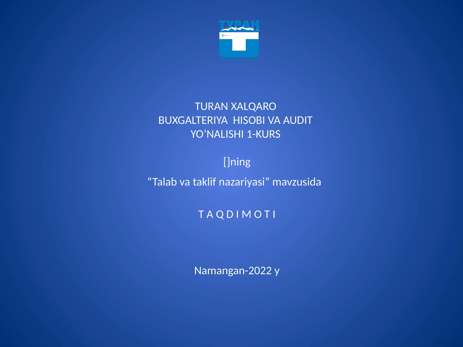 Talab va taklif nazariyasi