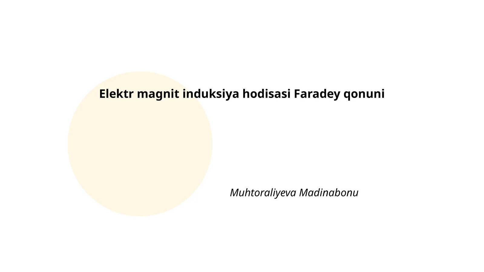 Elektr magnit induksiya hodisasi Faradey qonuni
