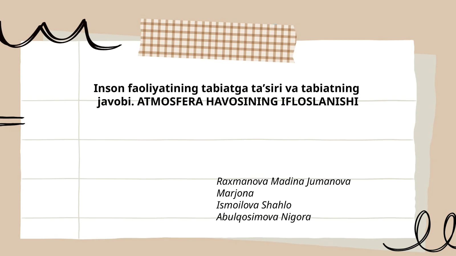 ATMOSFERA HAVOSINING IFLOSLANISHI