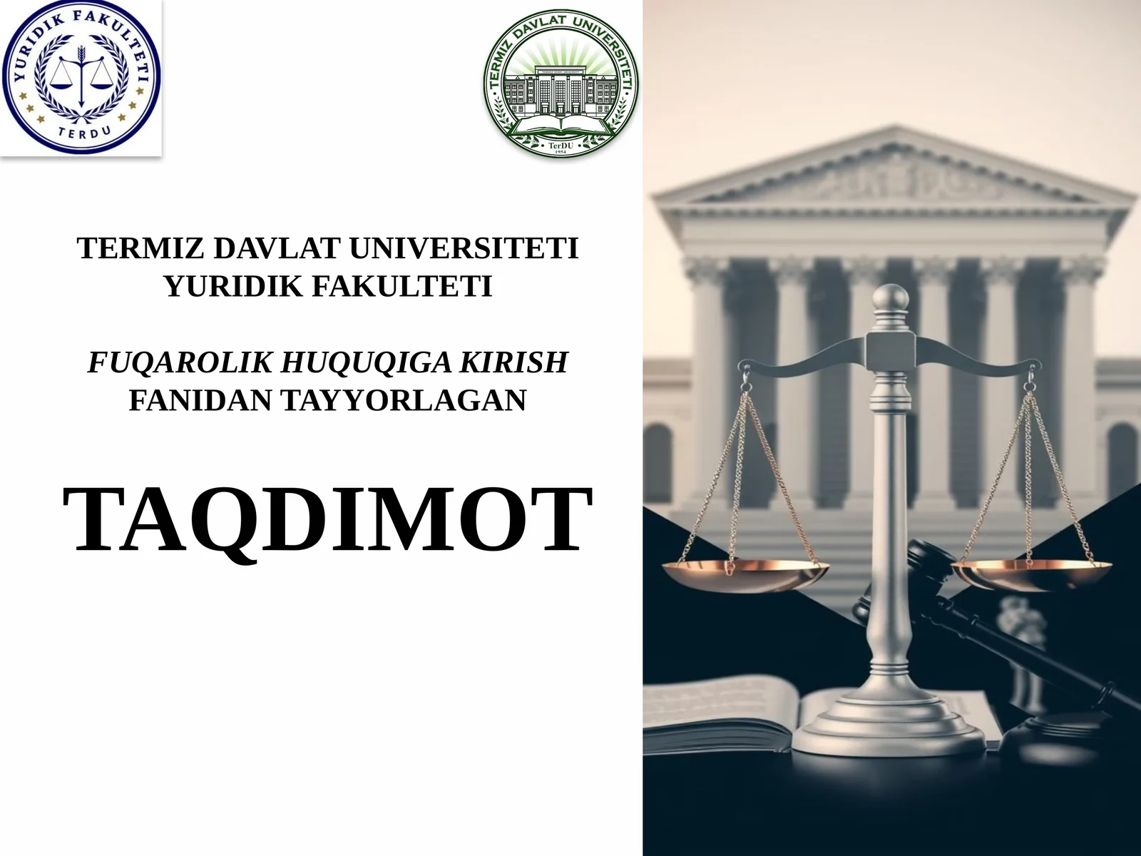 Фуқаролик ҳуқуқининг обектлари