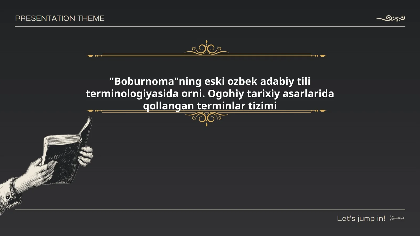 "Boburnoma"ning eski ozbek adabiy tili terminologiyasida orni. Ogohiy tarixiy asarlarida qollangan terminlar tizimi