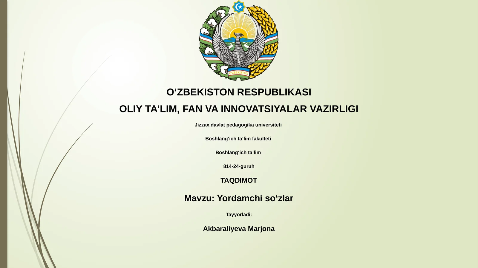 Yordamchi soʻzlar