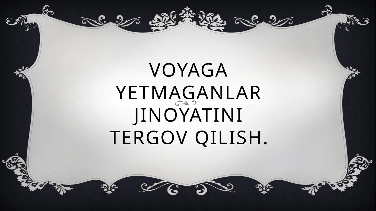 Jinoyatning kriminalistiktasnifi