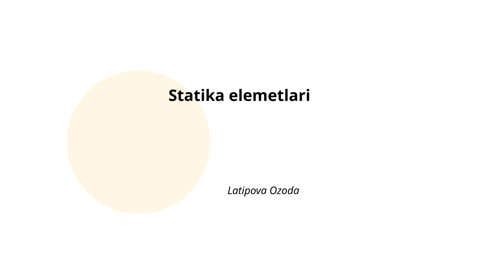 Statika elemetlari