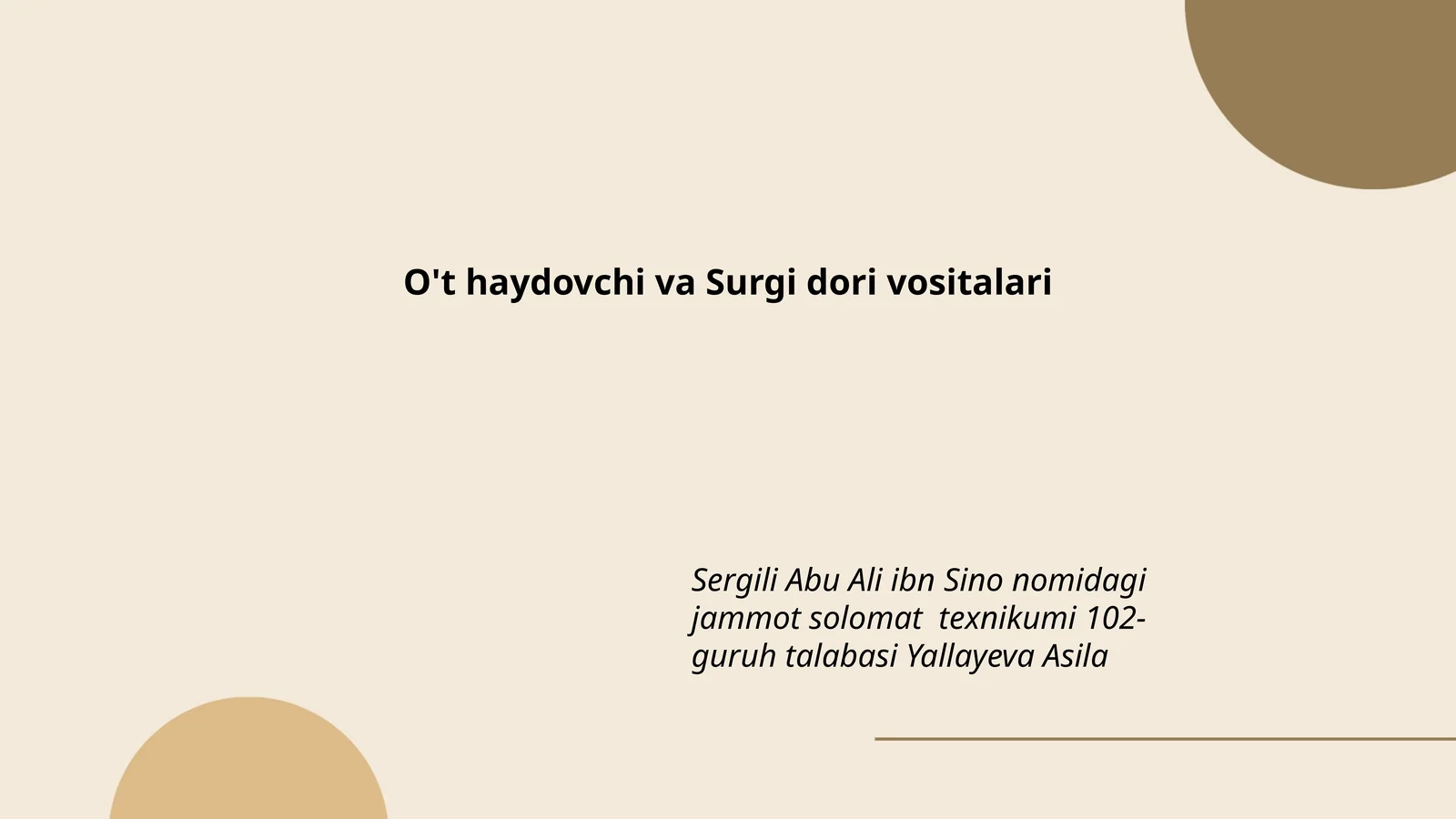 O't haydovchi va Surgi dori vositalari
