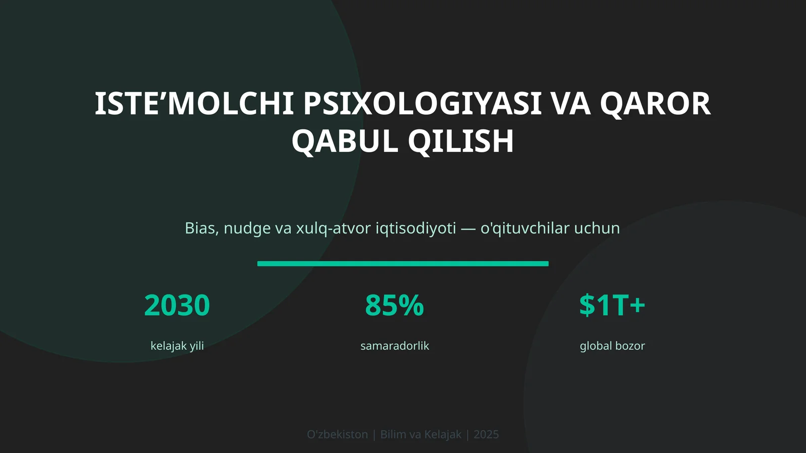 Isteʼmolchi psixologiyasi va qaror qabul qilish