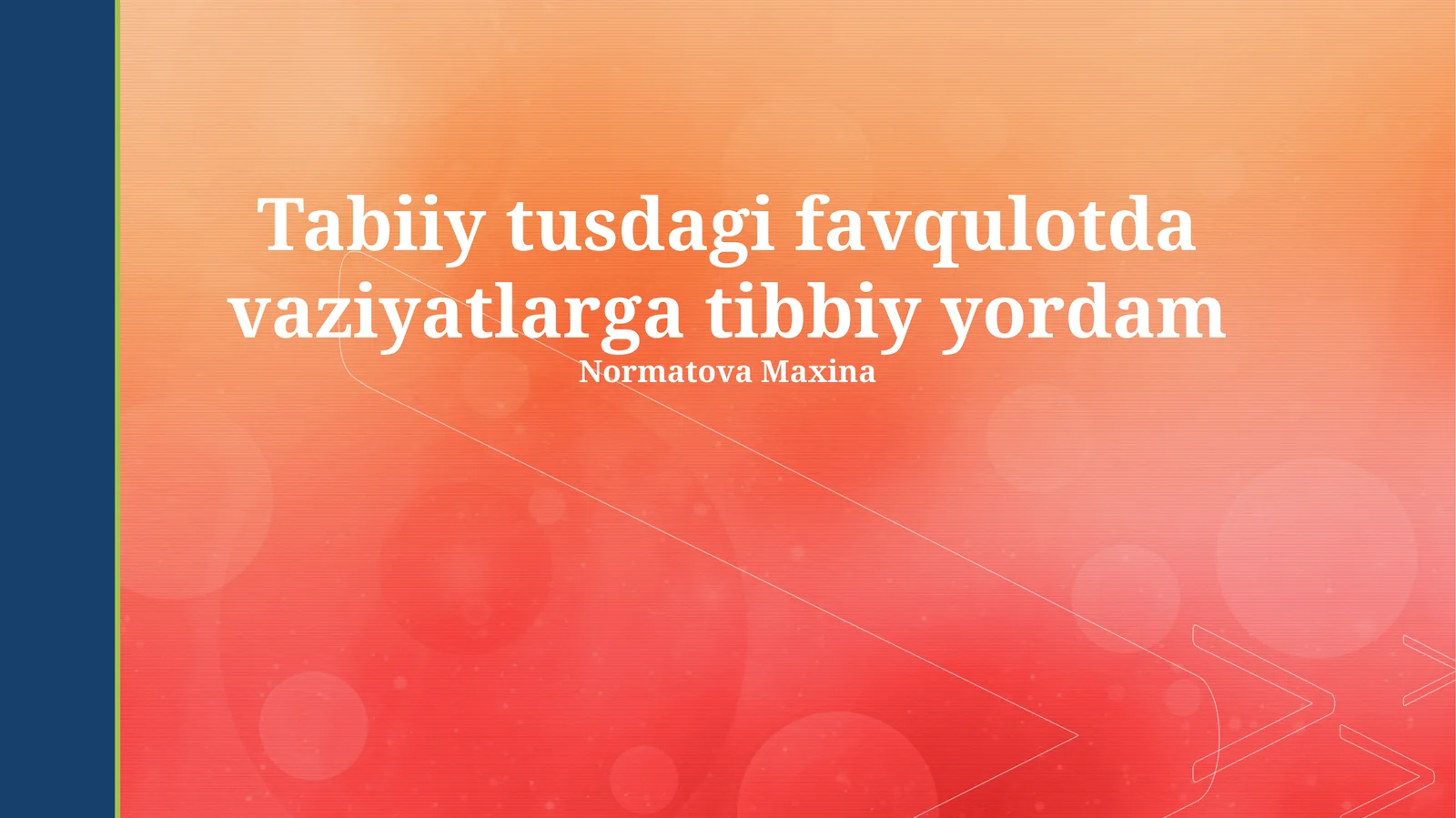 Tabiiy tusdagi favqulotda vaziyatlarga tibbiy yordam