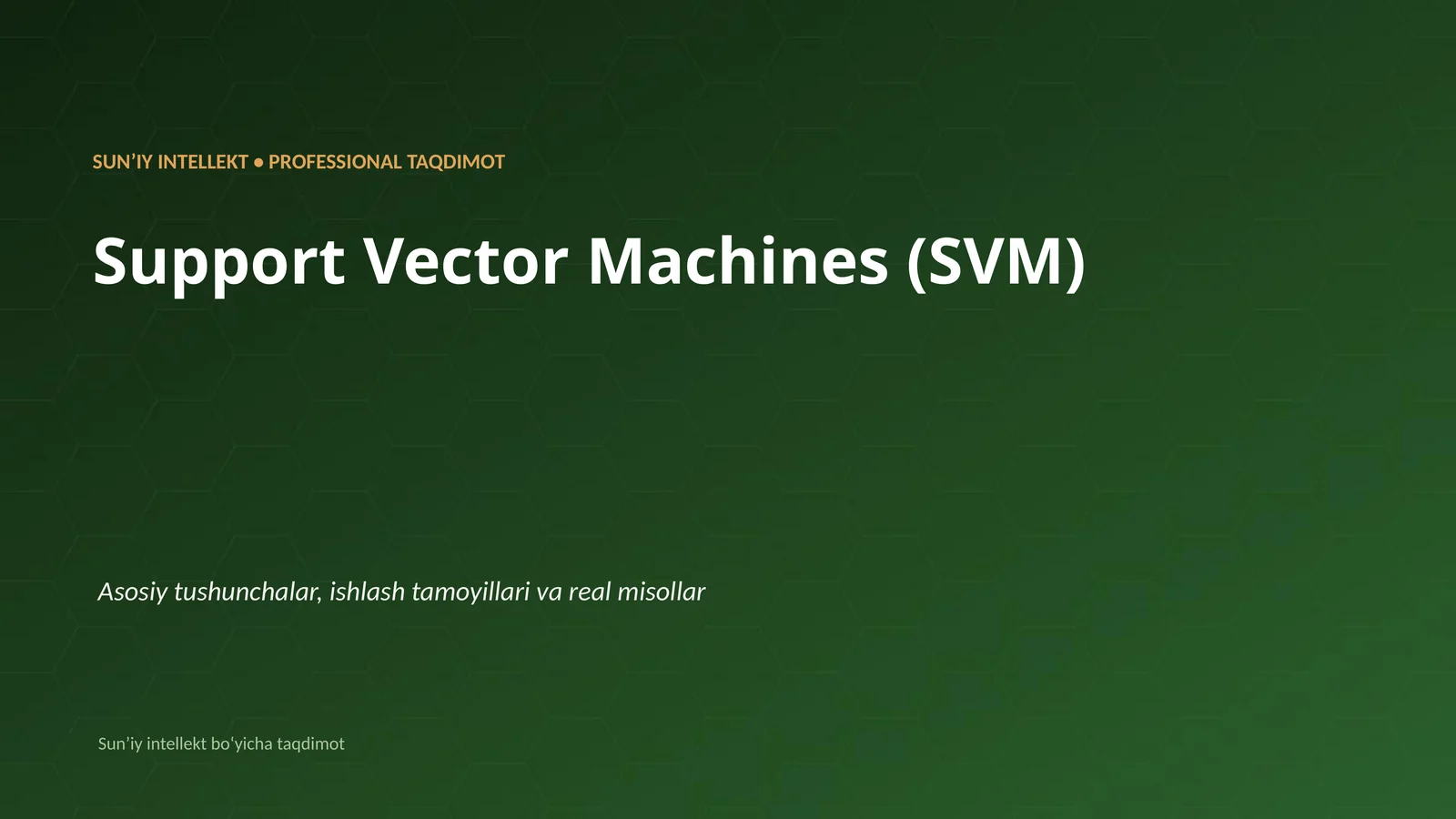 Support Vector Machines (SVM)