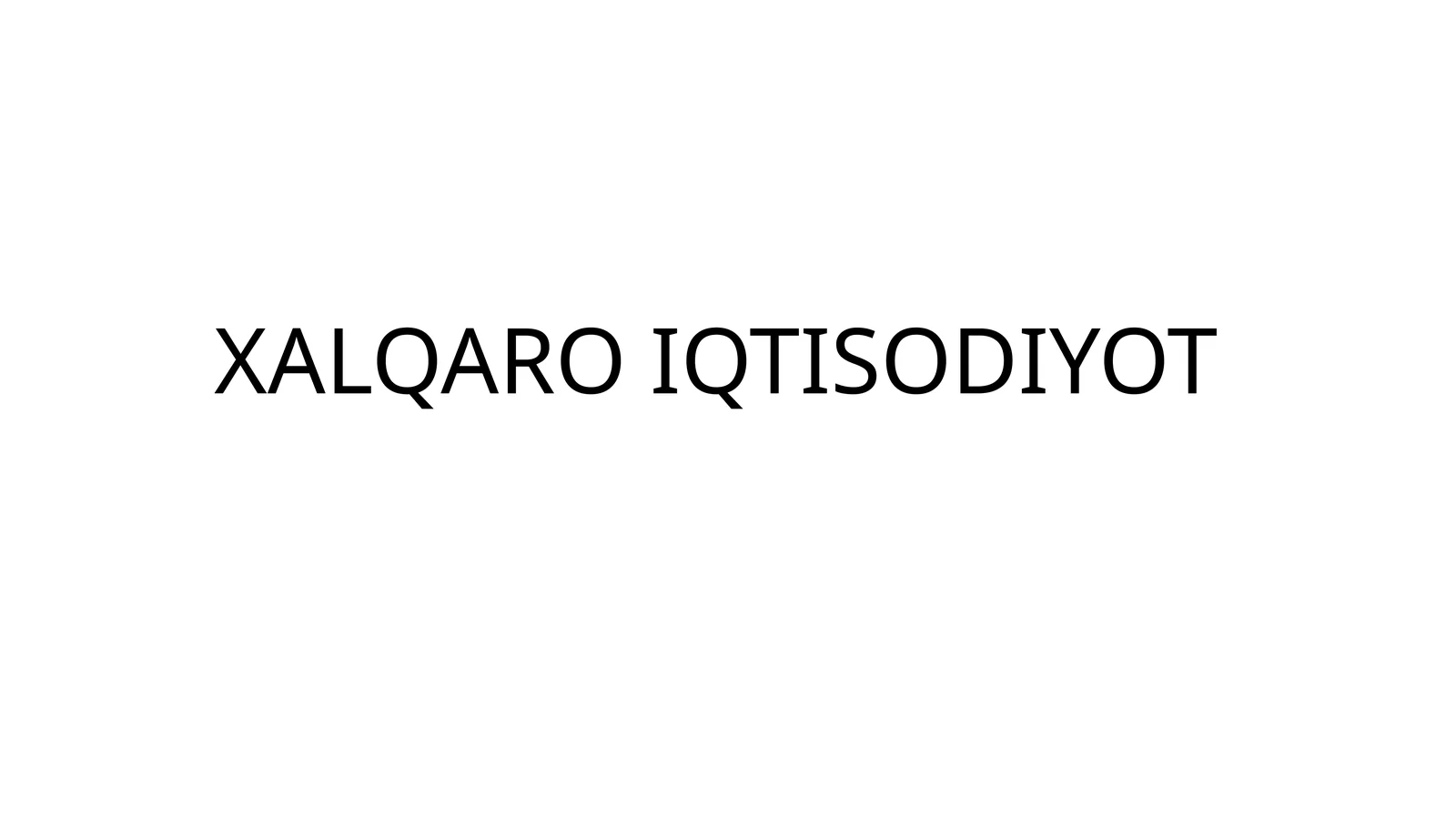 XALQARO IQTISODIYOT