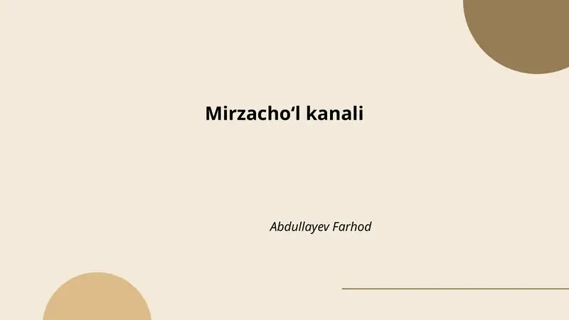 Mirzachoʻl kanali