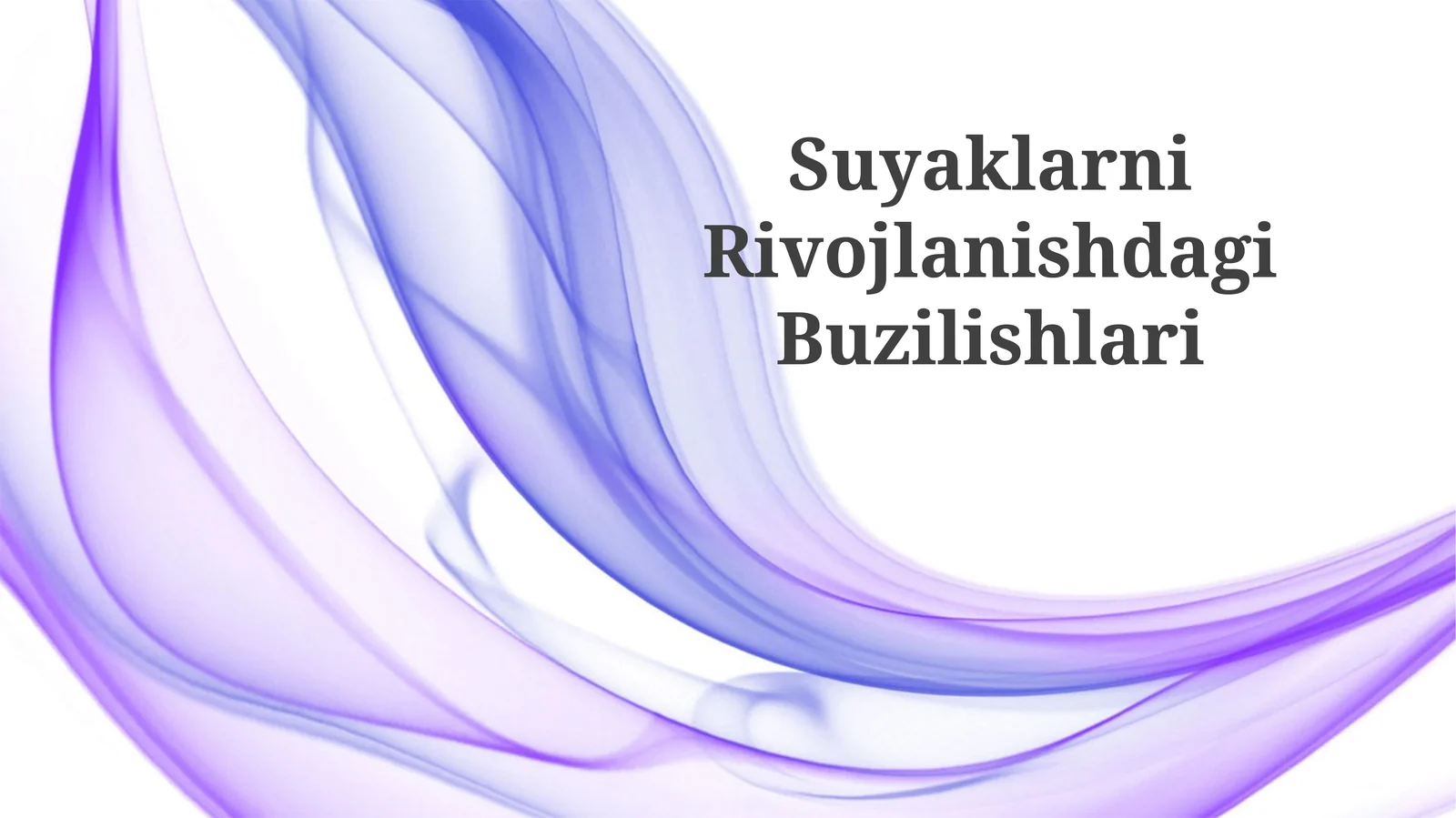 Suyaklarni Rivojlanishdagi Buzilishlari