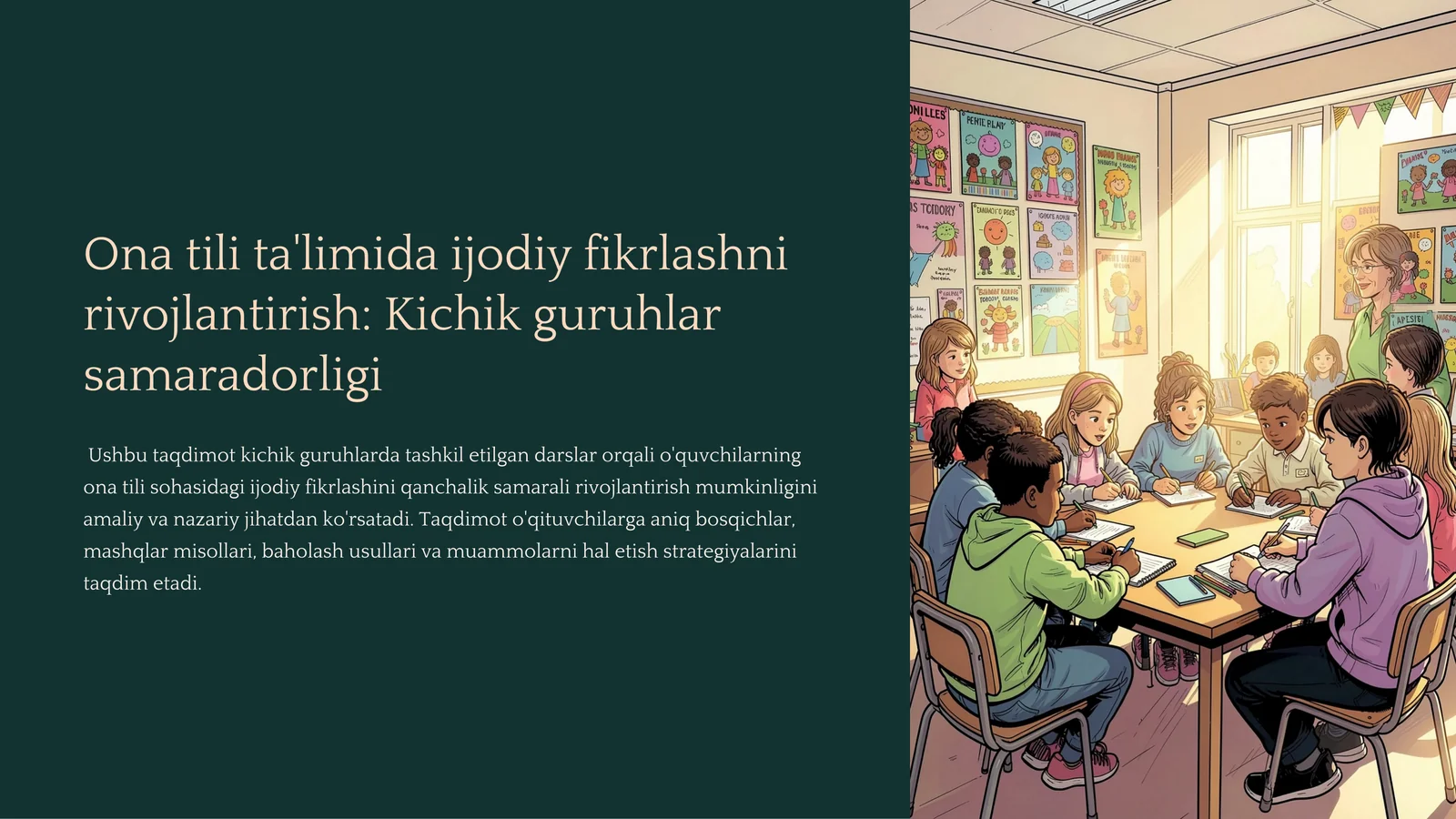 Ona tili ta'limida ijodiy fikrlashni rivojlantirish: Kichik guruhlar samaradorligi