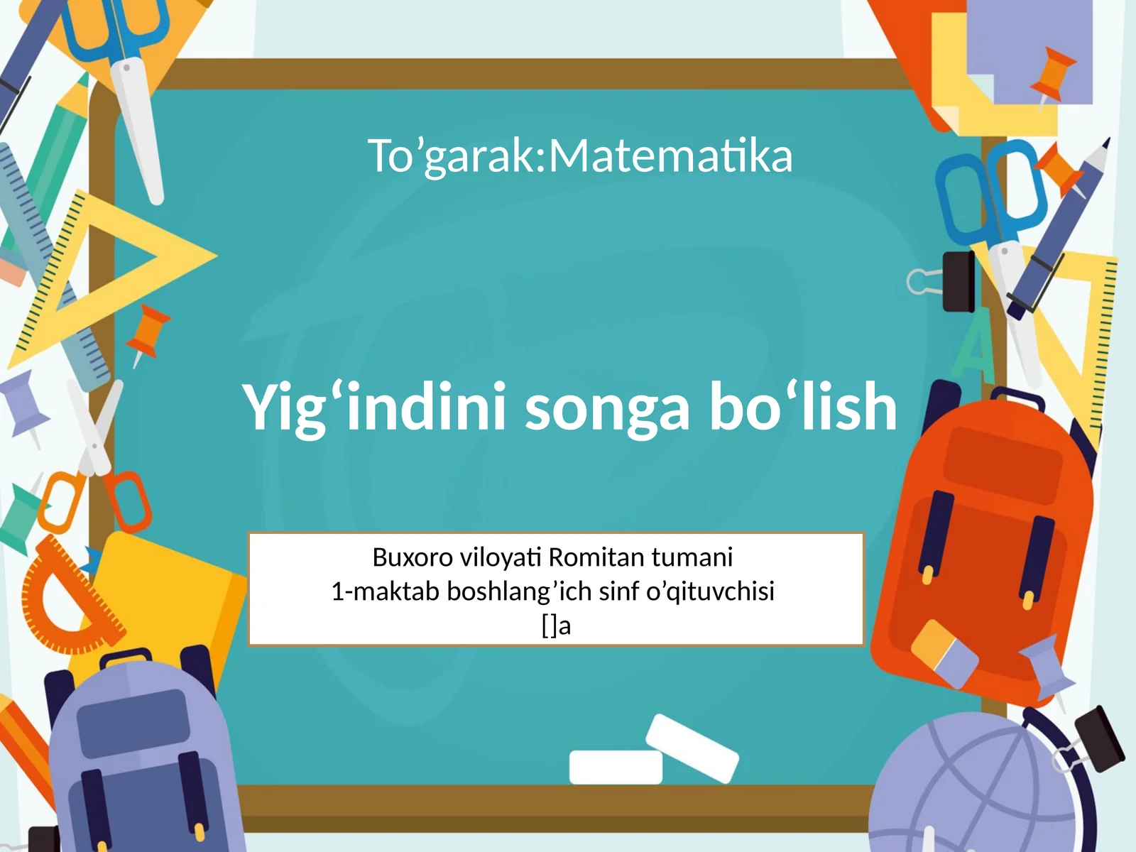 Yig‘indini songa bo‘lish