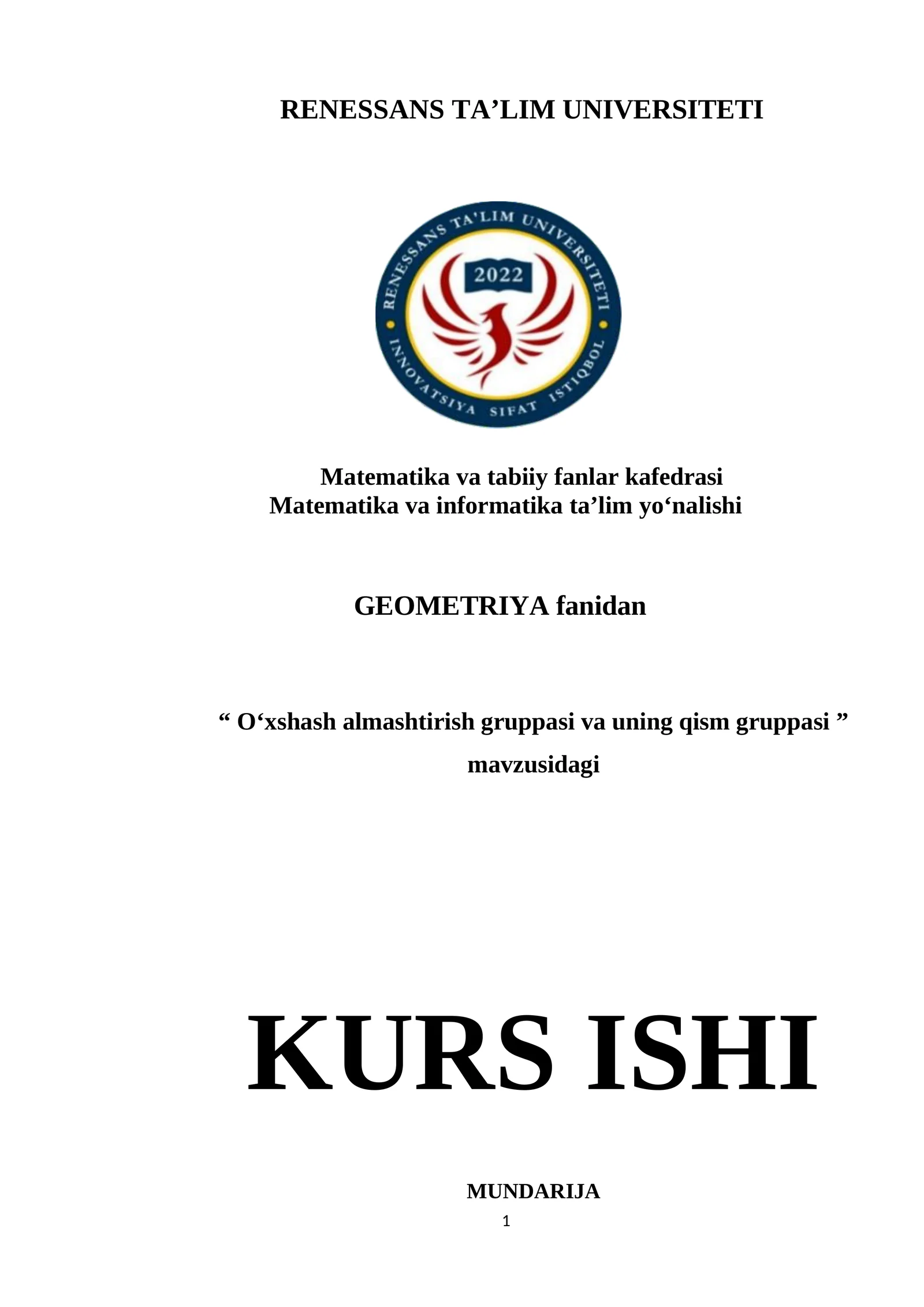 O'xshash almashtirish gruppasi va uning qism gurppasi