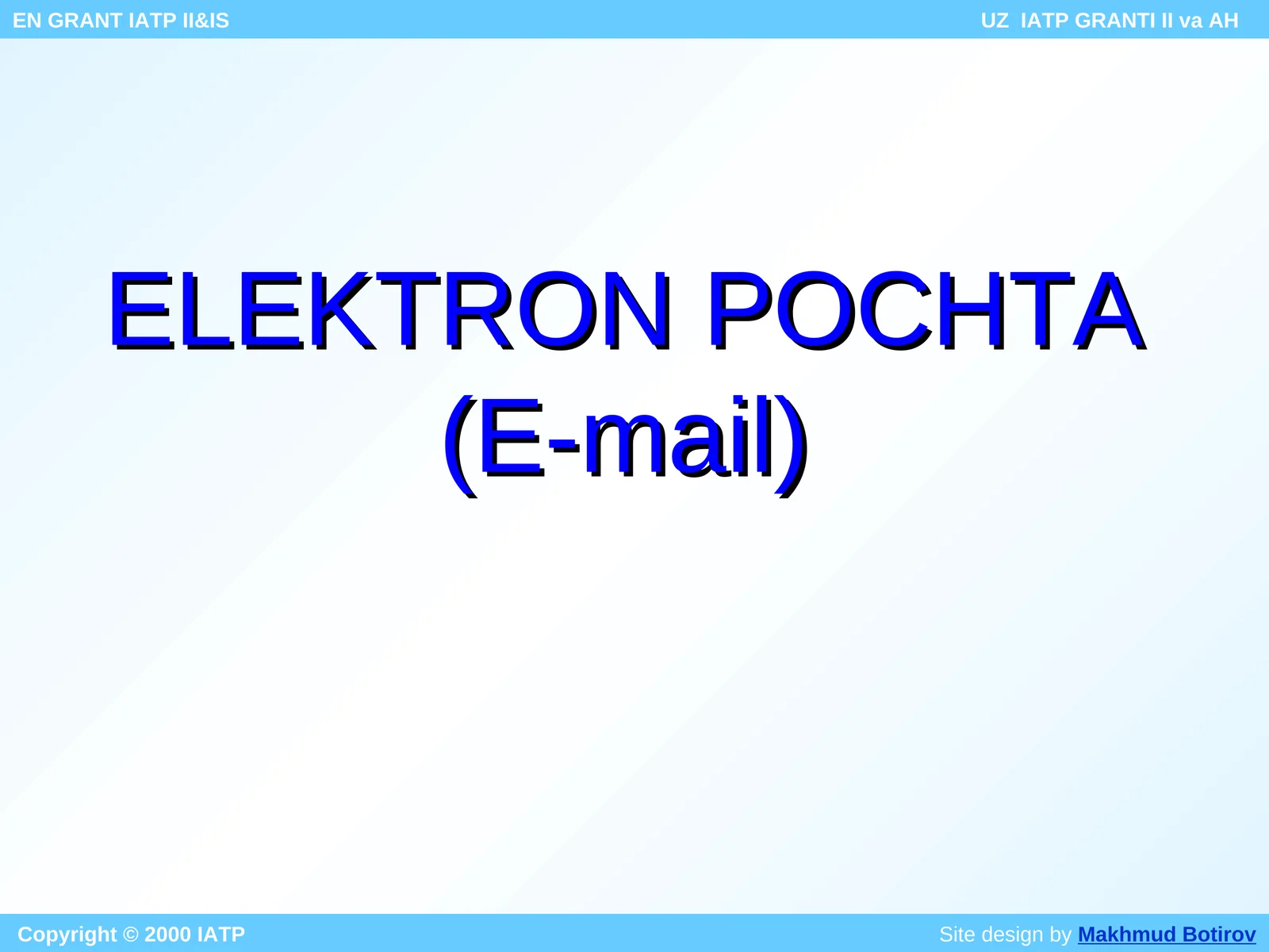 Elektron pochta (E-mail)