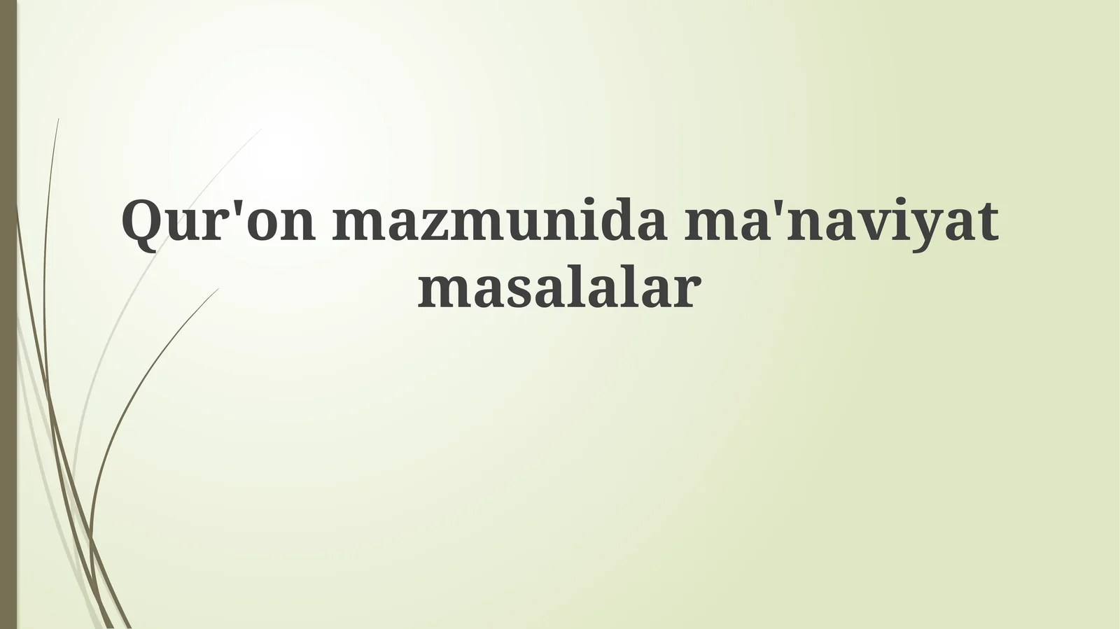 Qur'onmazmunidama'naviyatmasalalar