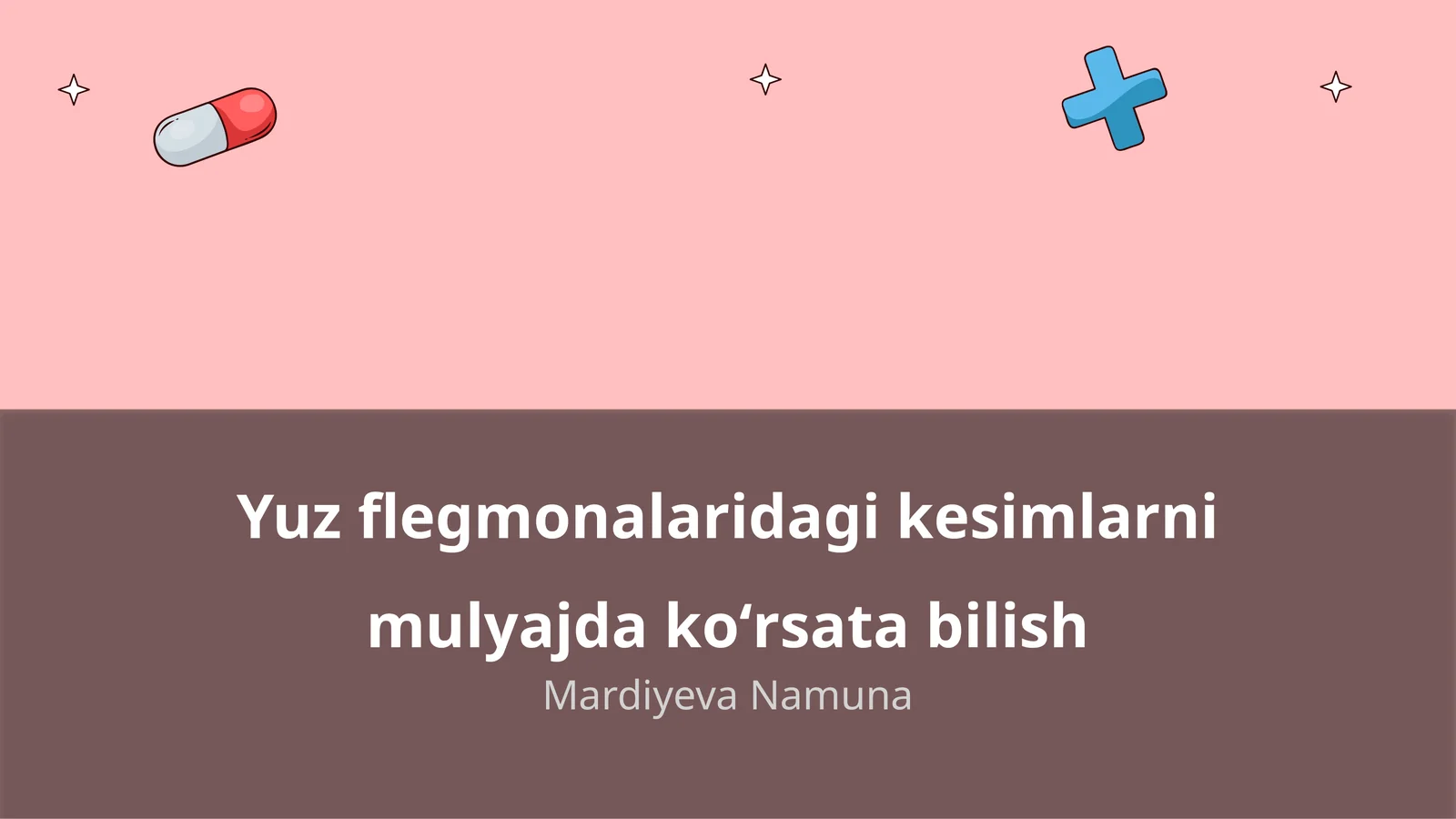 Yuz flegmonalaridagi kesimlarni mulyajda koʻrsata bilish