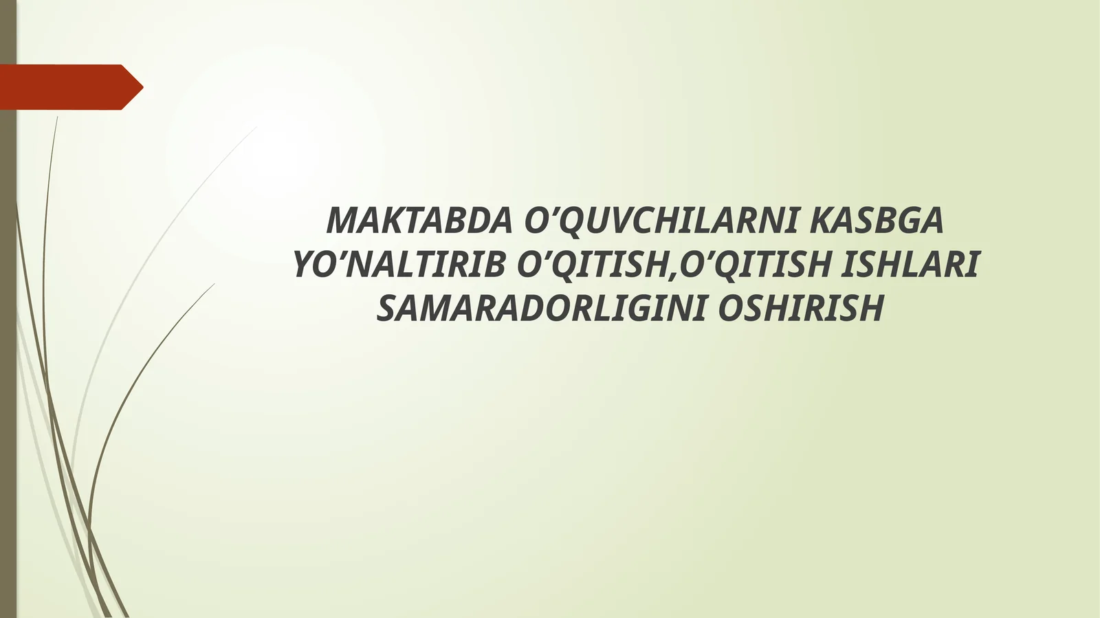 O'quvchilarni kasbga yo'naltirib o'qitish,o'qitish ishlari samaradorligini oshirish