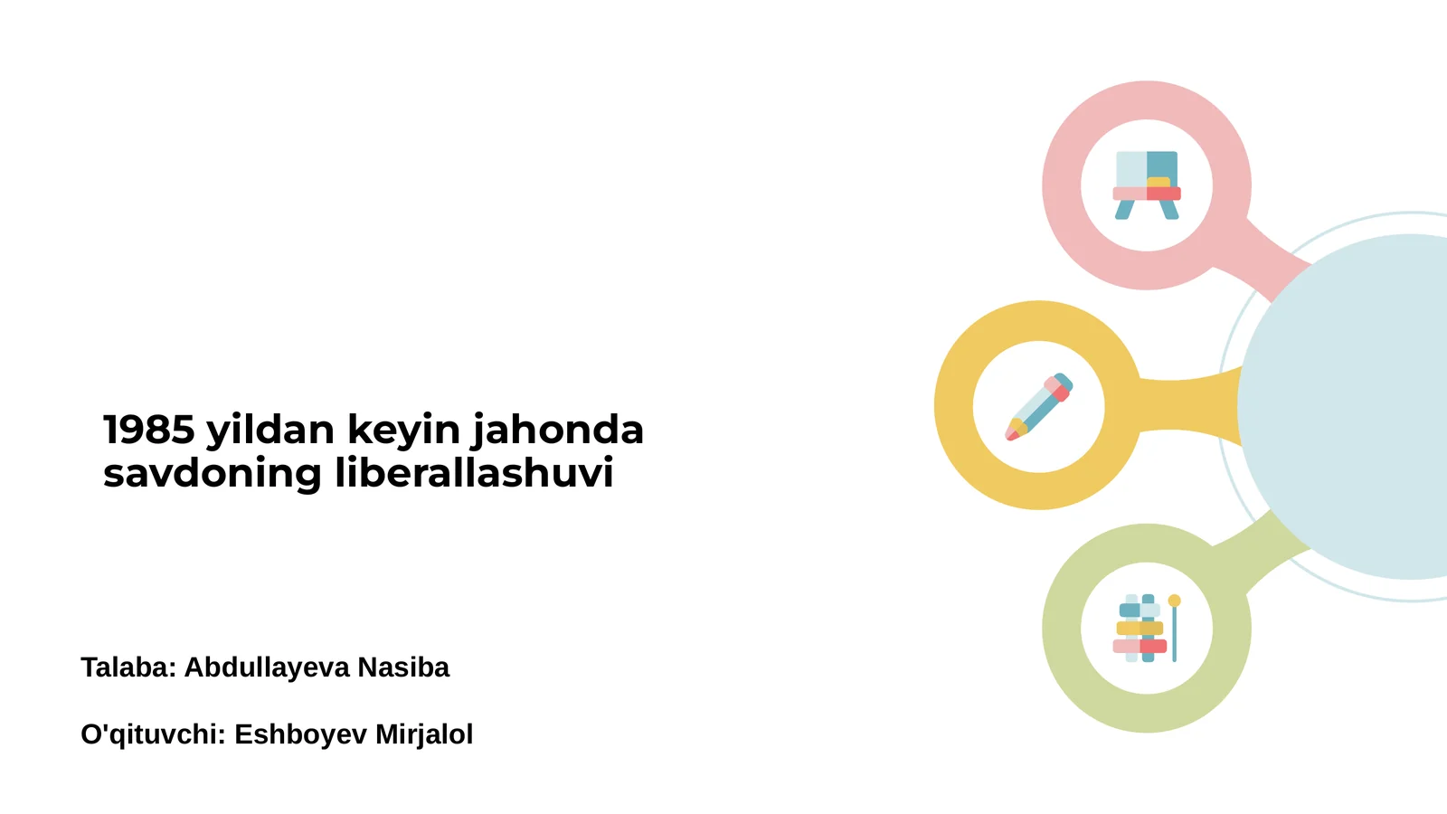 1985 yildan keyin jahonda savdoning liberallashuvi