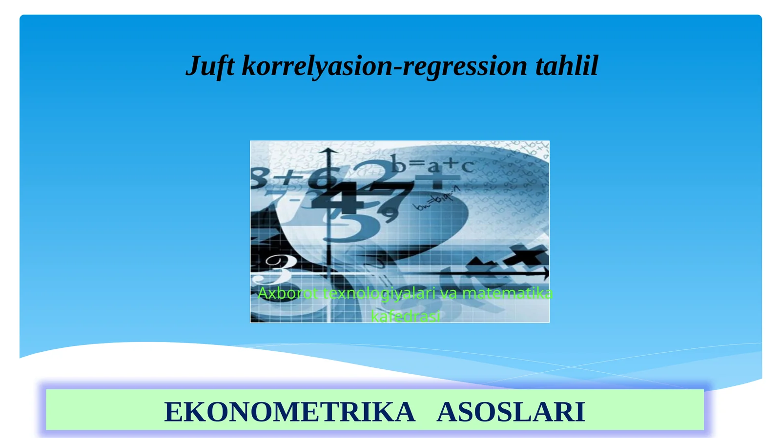 Juftkorrelyasion-regressiontahlil