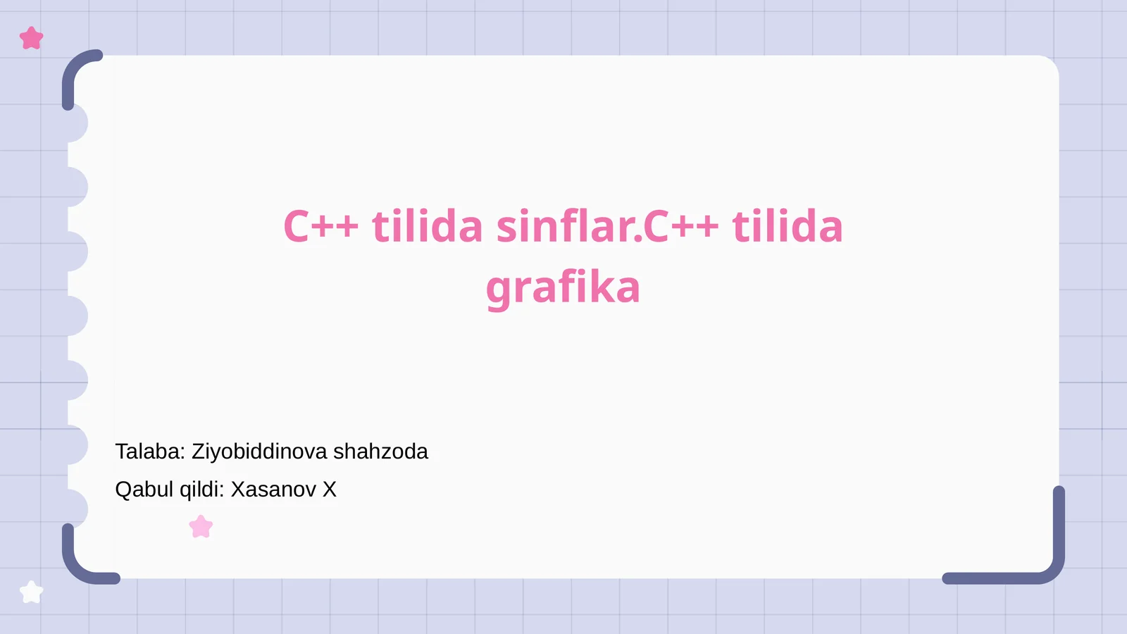 C++ tilida sinflar.C++ tilida grafika
