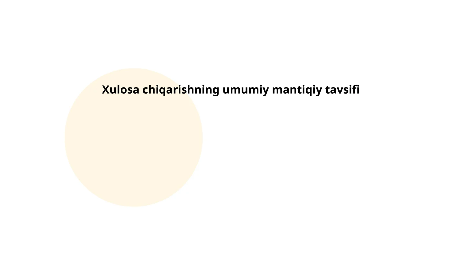 Xulosa chiqarishning umumiy mantiqiy tavsifi