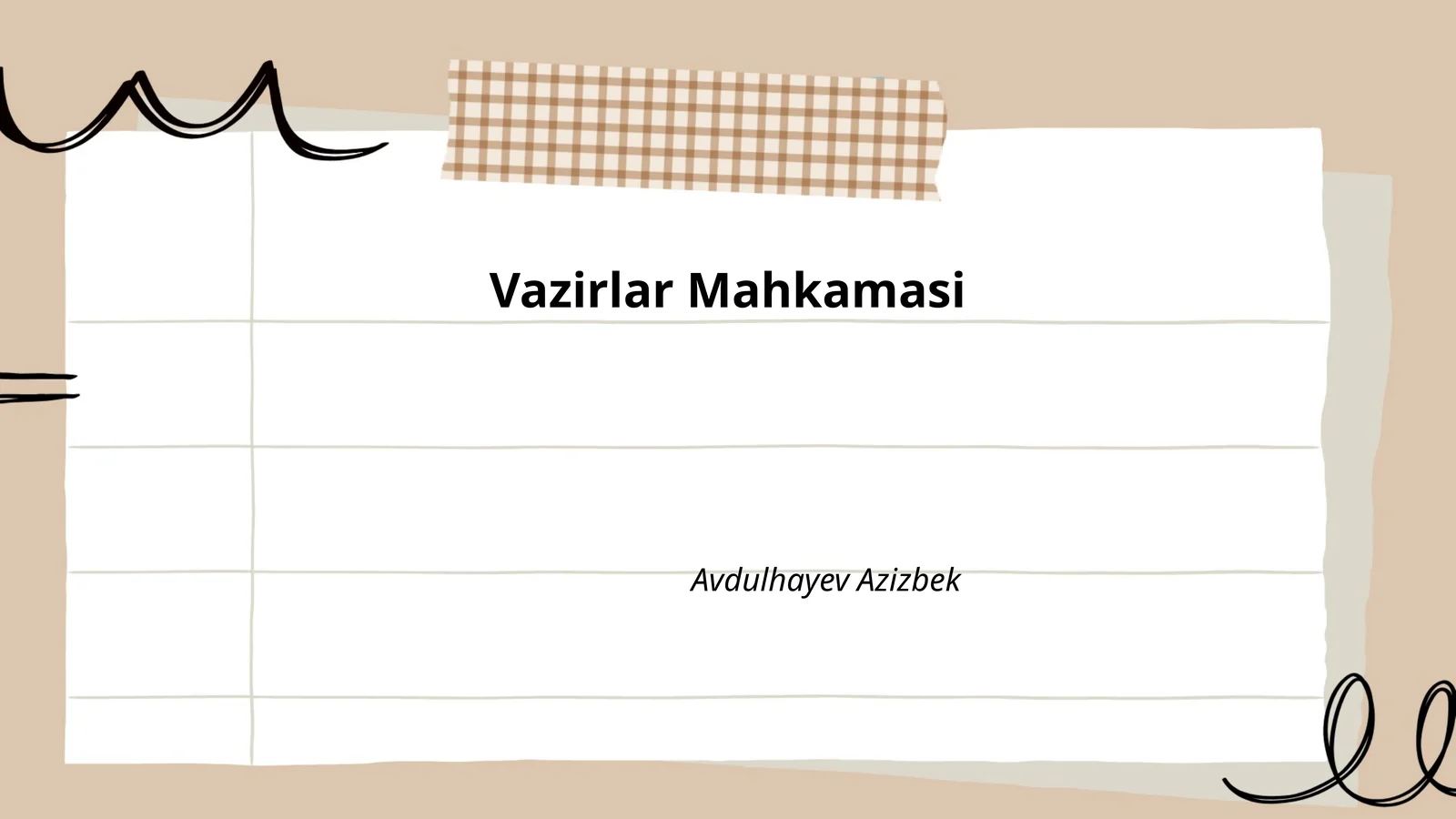 Vazirlar Mahkamasining tarkibi