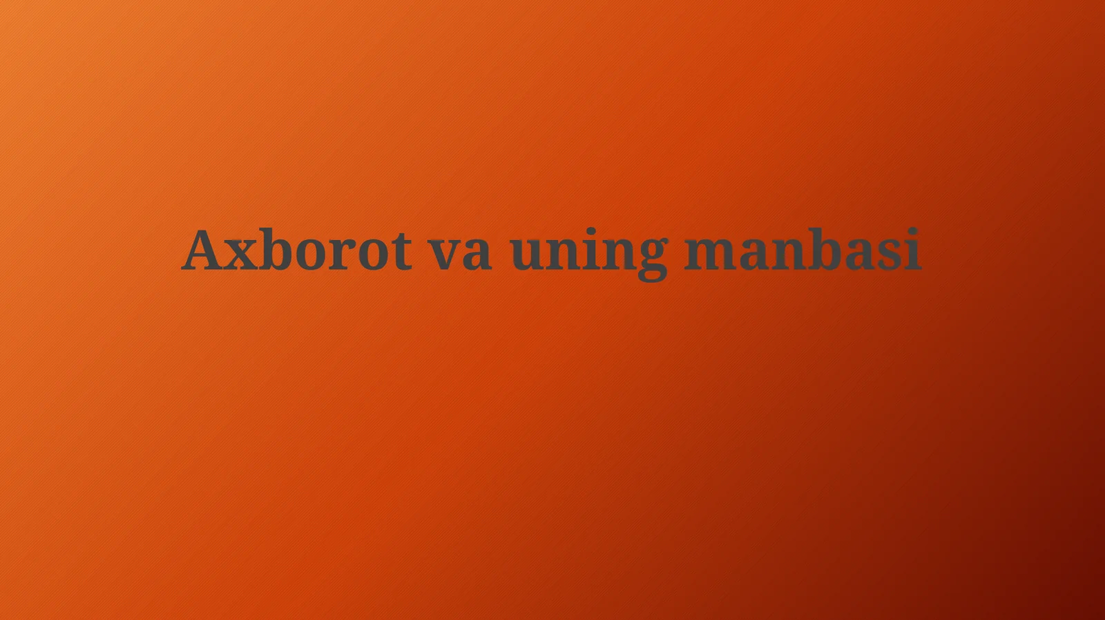 Ma'lumot manbalari turlari