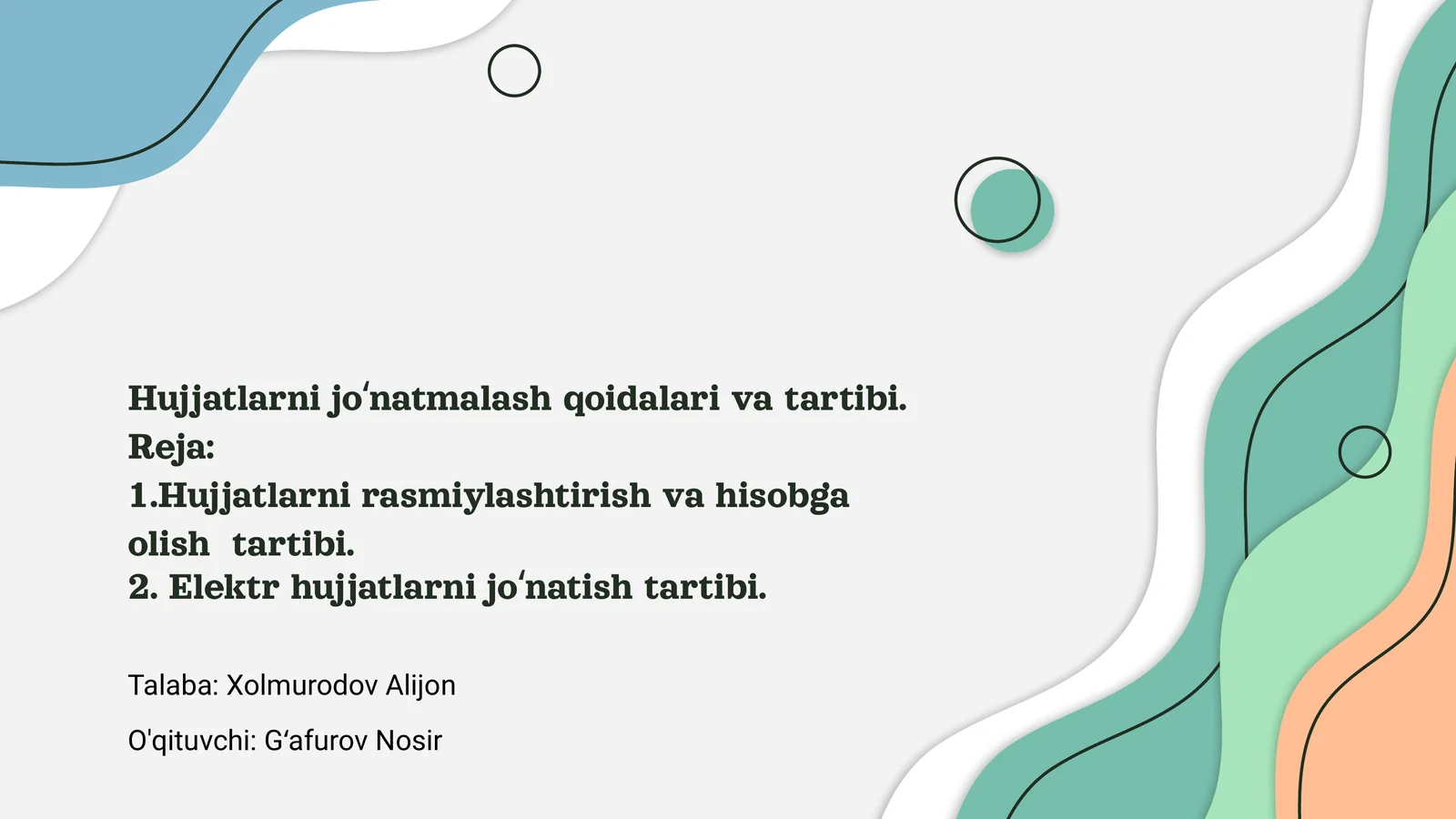 Hujjatlarni jo‘natmalash qoidalari va tartibi