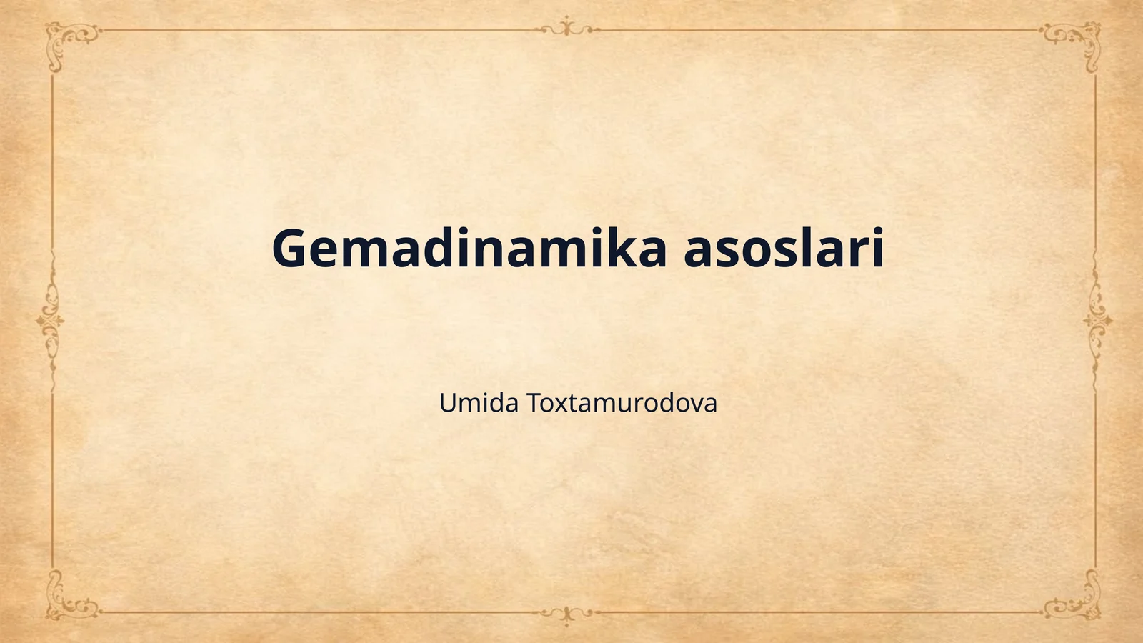 Gemadinamika asoslari