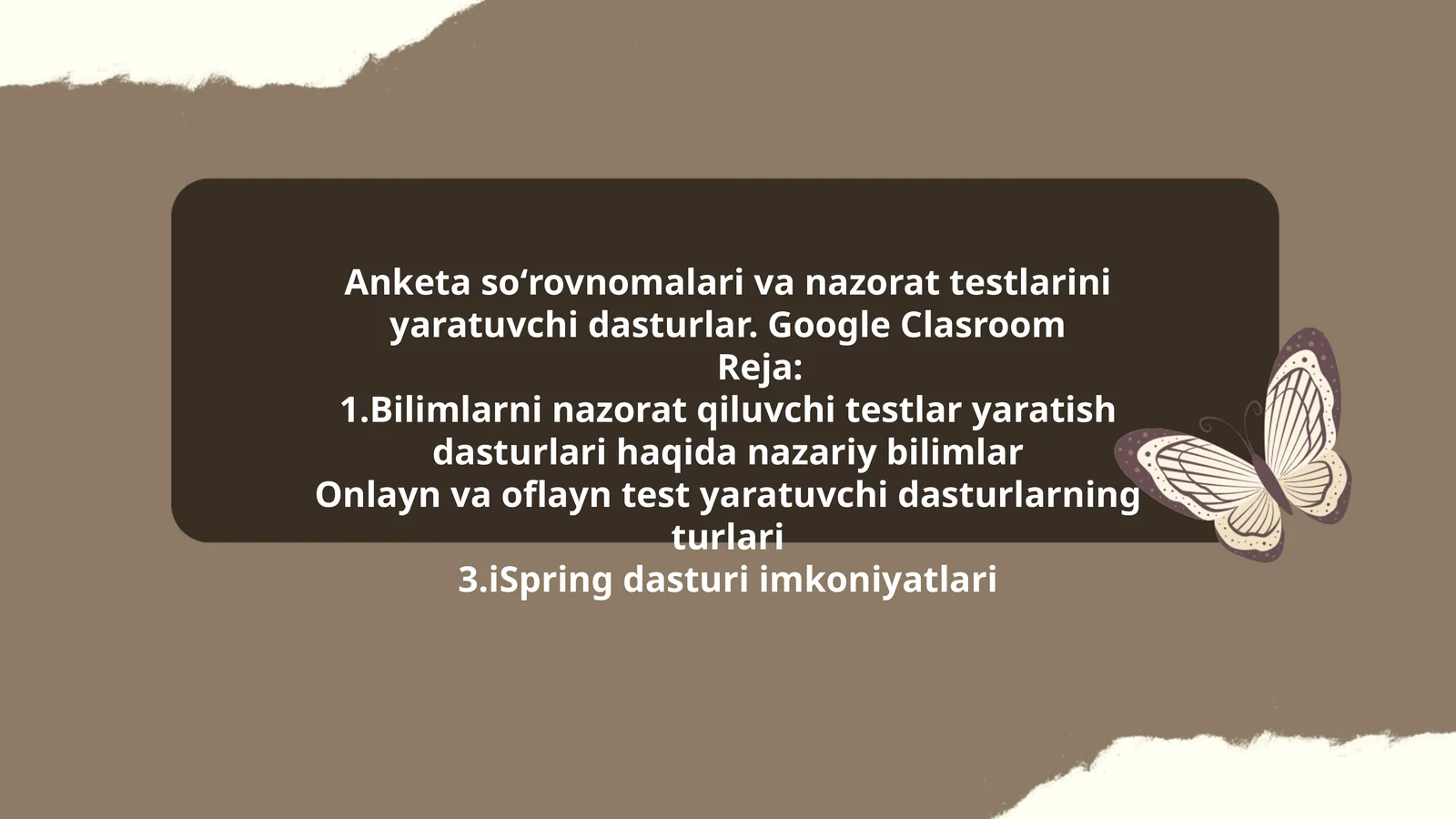 Anketa soʻrovnomalari va nazorat testlarini yaratuvchi dasturlar