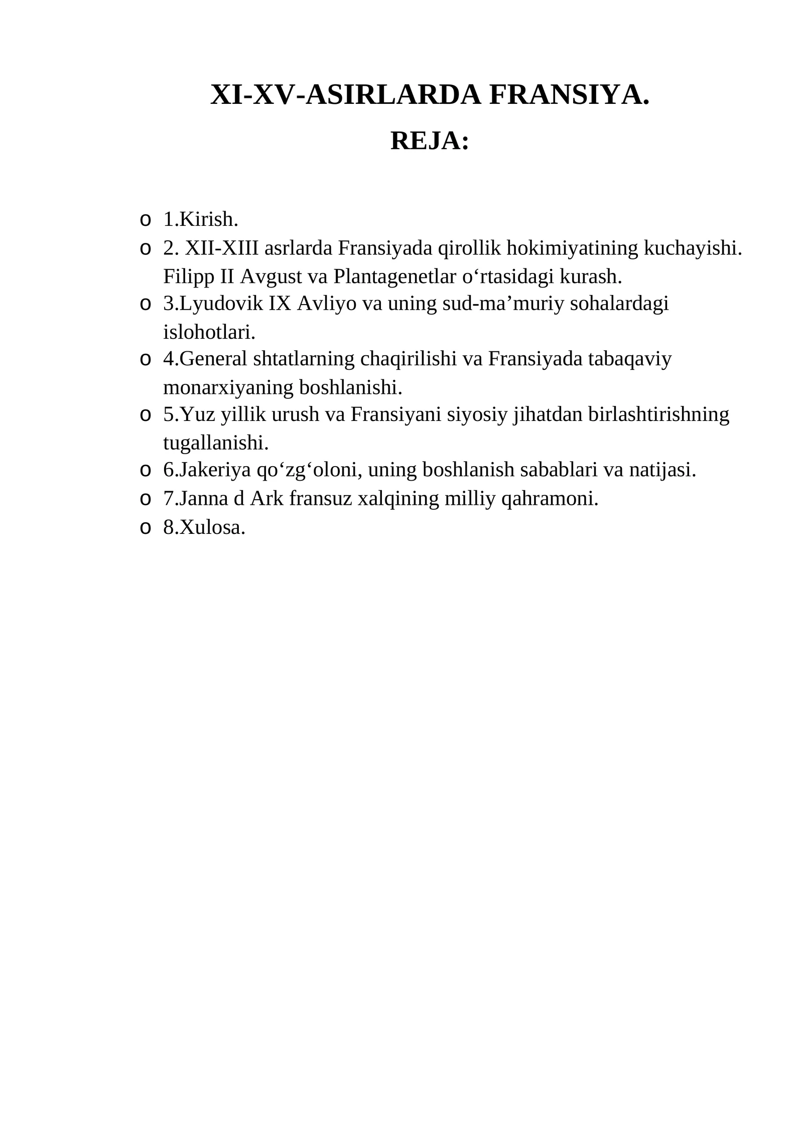 XI-XV-ASIRLARDA FRANSIYA