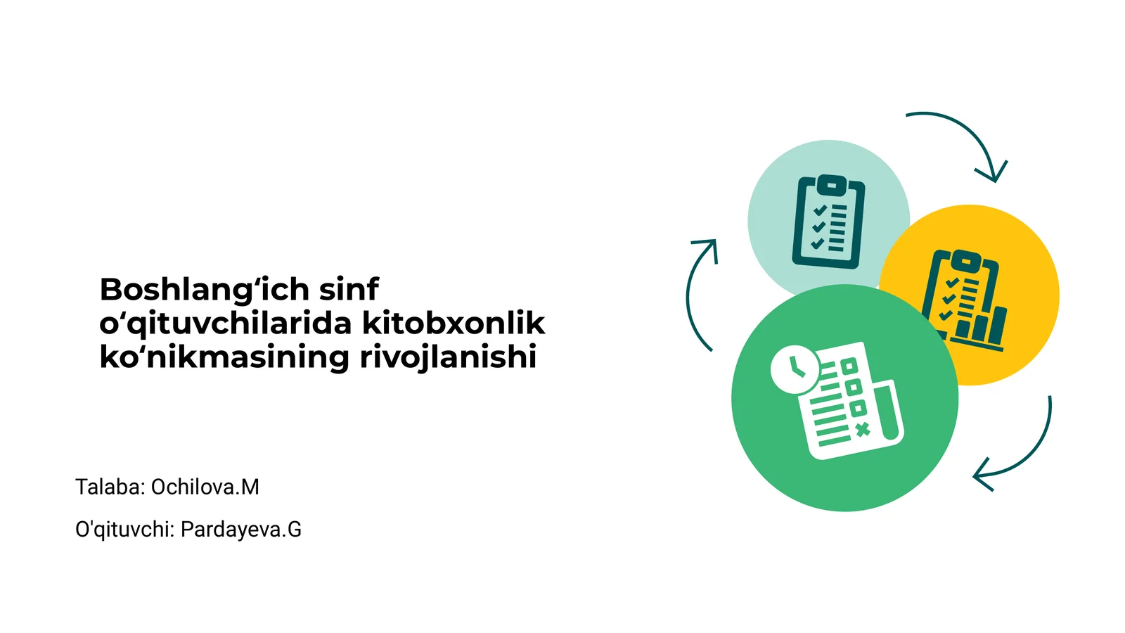 Boshlangʻich sinf oʻqituvchilarida kitobxonlik koʻnikmasining rivojlanishi