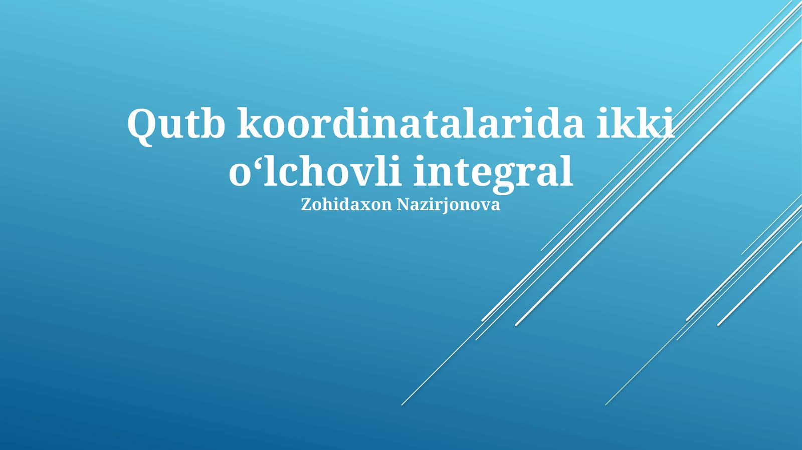 Qutb koordinatalarida ikki o‘lchovli integral